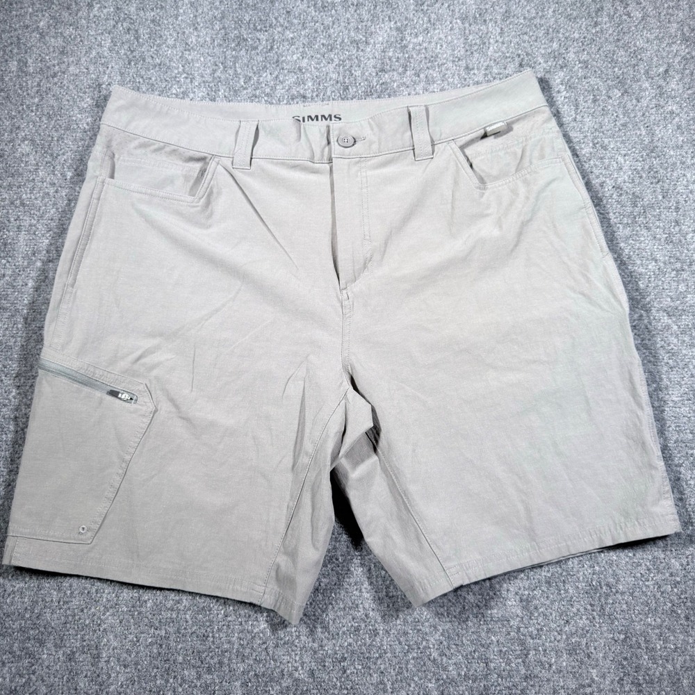 Simms Guide Fishing Shorts Mens 40 Gray Lightweight Quick Dry Hiking Outdoor